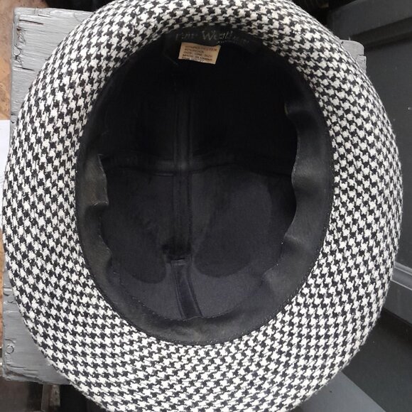 Vintage Men's Houndstooth Fedora Hat - Picture 4 of 5